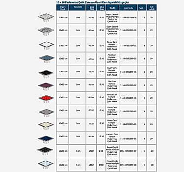 LINE 9 - 10x10 PASLANMAZ ÇELİK ÇERÇEVE ÜZERİ CAM IZGARALI SÜZGEÇLER